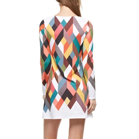 NEW 12PM by Mon Ami Chevron Retro Mod Print Dress - Picture 4 of 4